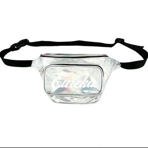 eureka metallic silver fanny pack